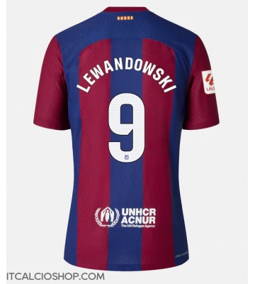 Barcelona Robert Lewandowski #9 Prima Maglia 2023-24 Manica Corta